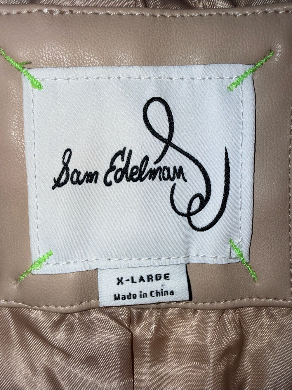 Sam Edelman woman’s Faux Leather Moto Jacket Beige Tan Cream Size XL - Picture 5 of 16